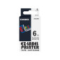 Nastro Casio 6mm X 8mt Nero su Bianco