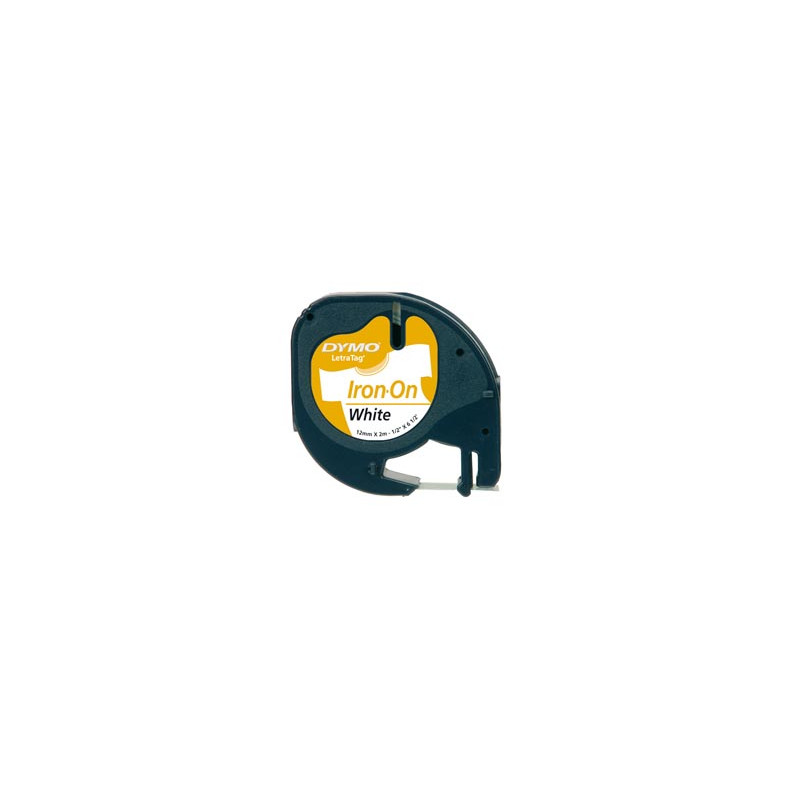 Nastro Dymo per Etichettatrice Letratag - 12mmx2m - Bianco IRON ON
