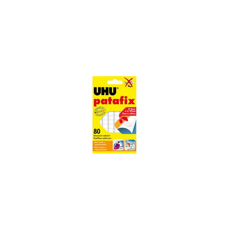 Blister 80 Supporti Gomma Adesiva Uhu Patafix Bianco