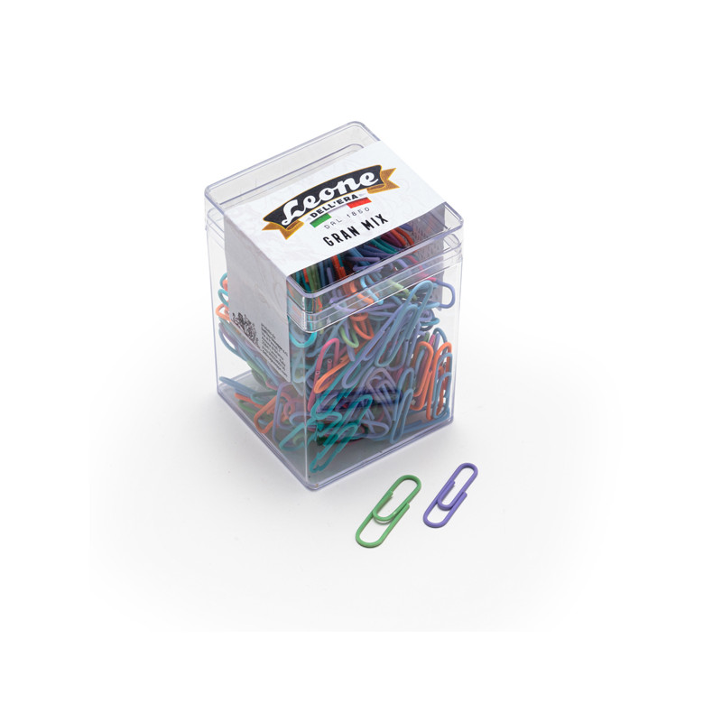 Gran Mix Fermagli Colorati - Colori e Misure Assortite - 125 Gr - Rivestiti in Pvc