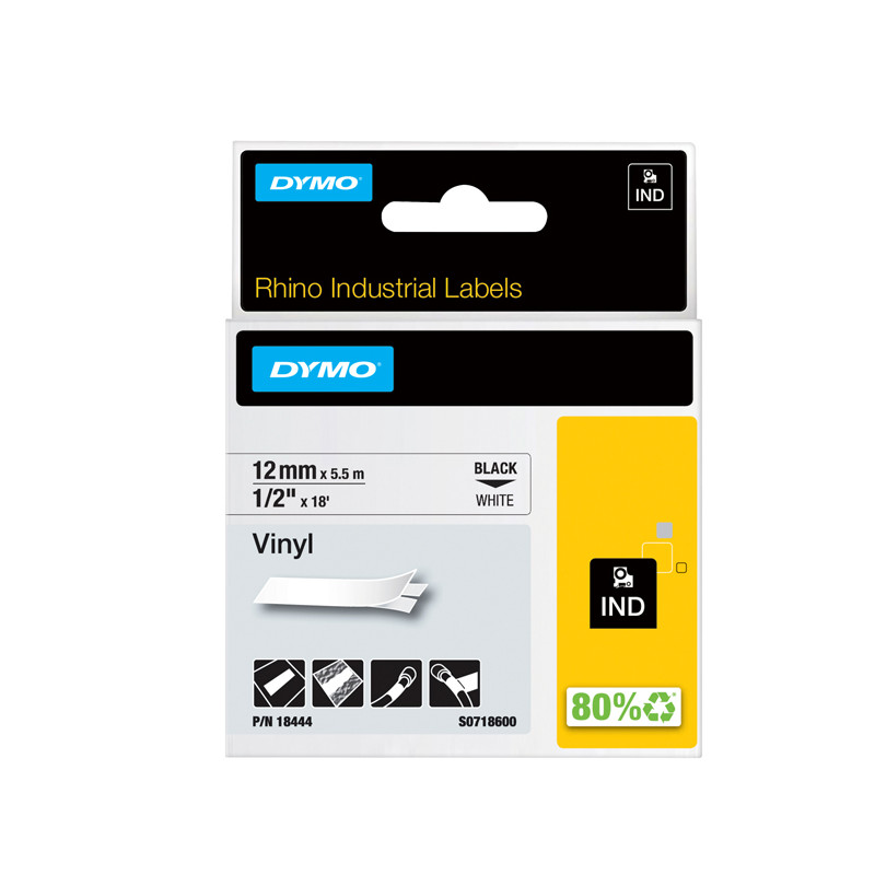 Nastro Rhino - 12 mm x 5,5 mt - vinile - permanente