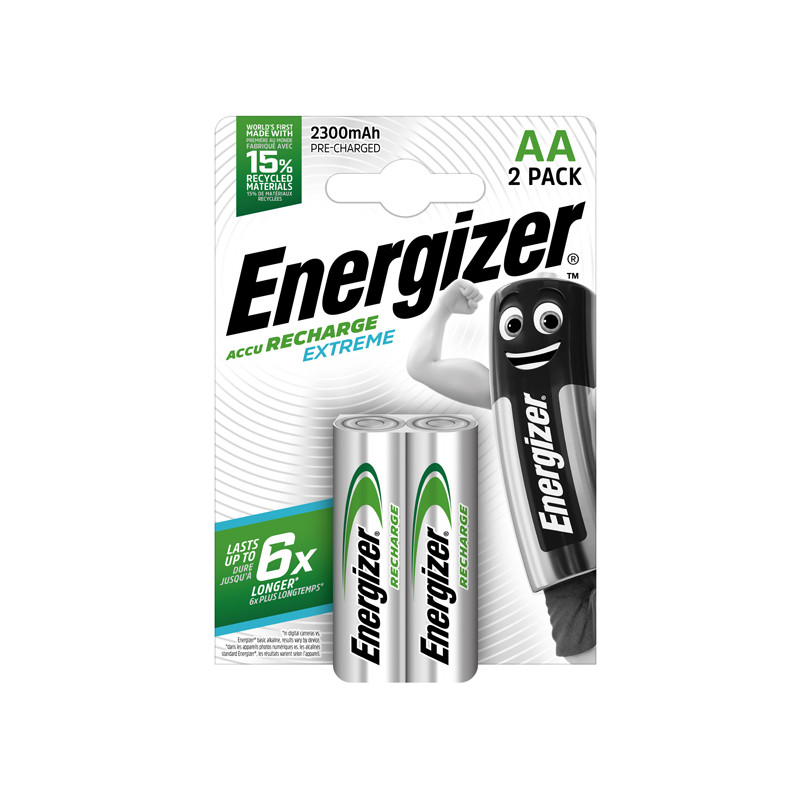 Blister 2 pile ricaricabili AA - 1,2V - Energizer Extreme
