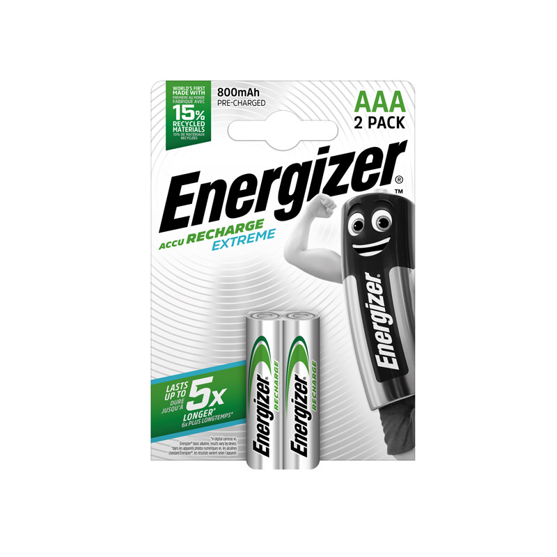 Blister 2 pile ricaricabili AAA - 1,2V - Energizer Extreme