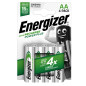 Blister 4 Pile Ricaricabili AA - 1,2V - Energizer Power Plus