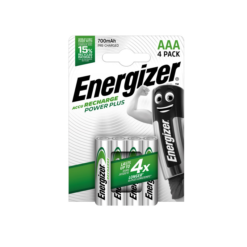 Blister 4 Pile Ricaricabili AAA - 1,2v - Energizer Power Plus