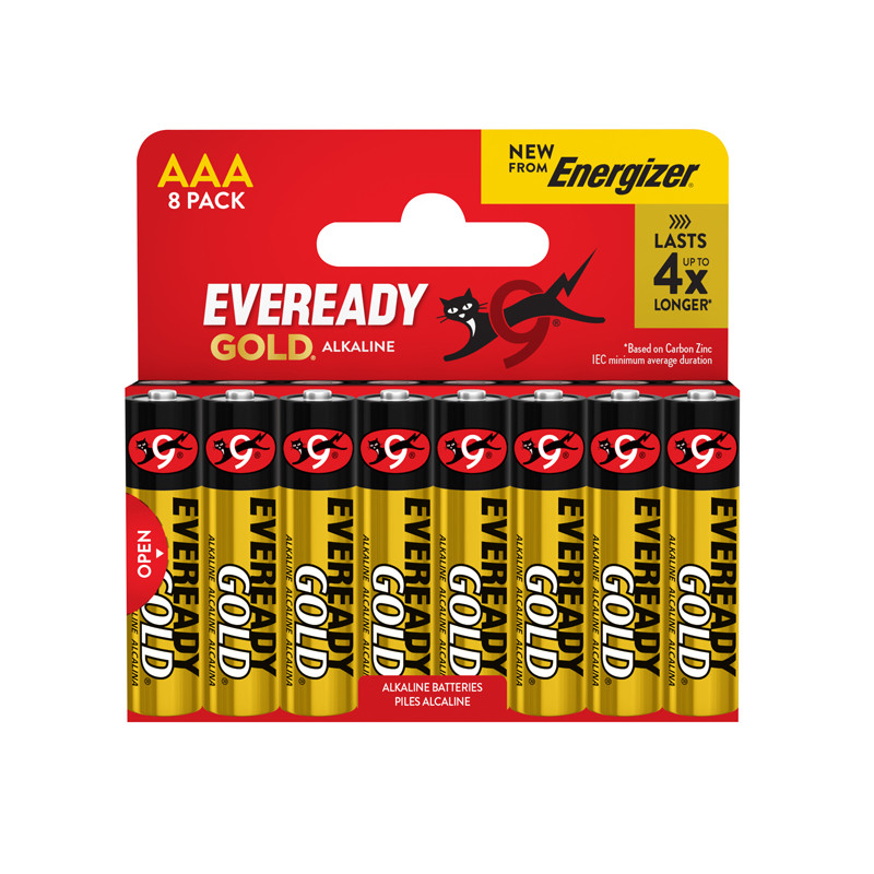 blister 8 Pile ministilo AAA - 1,5V - Eveready Gold - alcalina