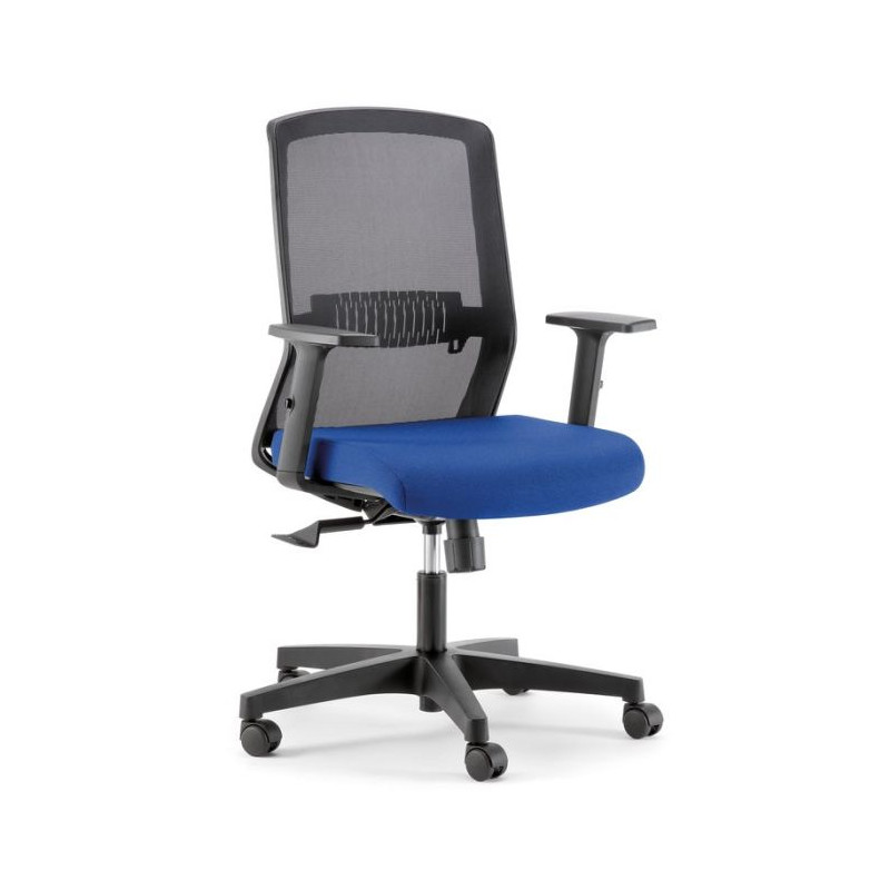 Seduta Operativi Easy con braccioli - Struttura Nera, Rivestimento Sedile Ignifugo