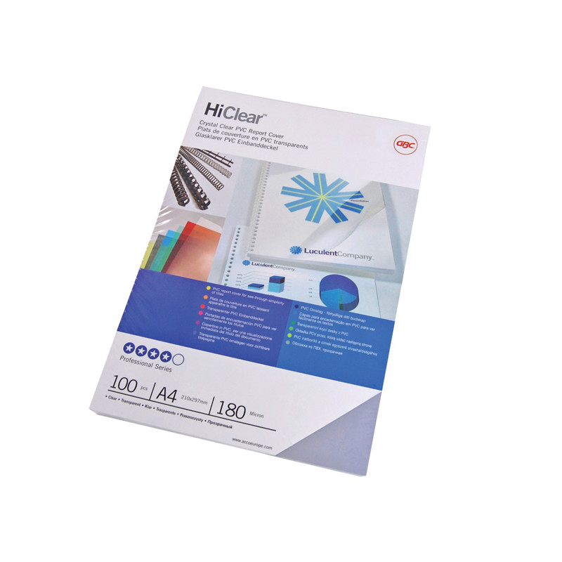 Scatola 100 Copertine Hi-Clear - A4 - neutro trasparente - Vari spessori