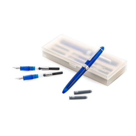 Set Calligrafico Crystal - Stilografica Tratto Fine 1mm, Medium 1,5mm, Large 2mm