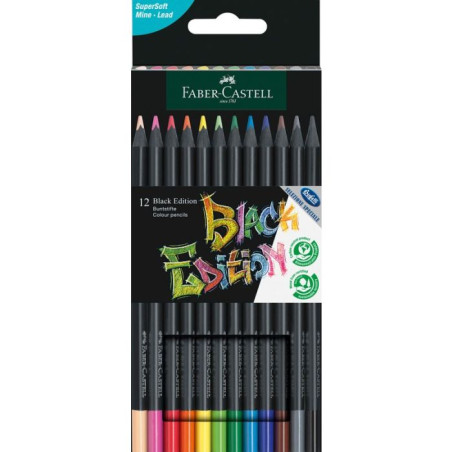Astuccio 12 Matite Colorate Black Edition