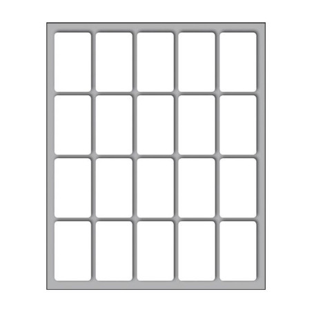 Etic.10fg F.to 34x21n.200 N. 20 Etich X Foglio
