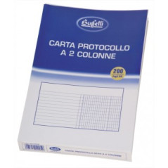 Carta Protrocollo 2 Colonne Risma Da 200 Fogli