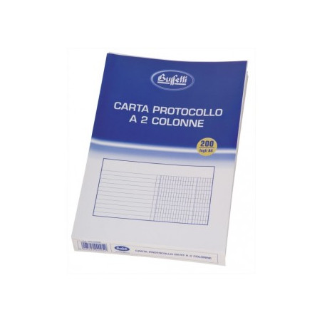 Carta Protrocollo 2 Colonne Risma Da 200 Fogli