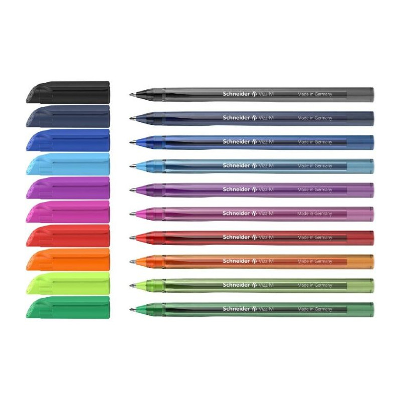 Conf. 10 Penne a sfera con inchiostro gel colorato - colori assortiti
