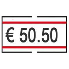 Etichette rettangolari 21x12 mm - 2 fori righe rosse - 1000 etichette per rotolo