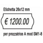 Rotolo da 1000 Etichette formato 26x12mm per prezzatrice manuale - Adesivo Removibile - Bianco