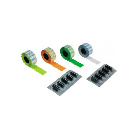 Rotolo da 750 Etichette per Prezzatrice Manuale Colori Fluo - Colla Removibile - Formato 26x16 mm
