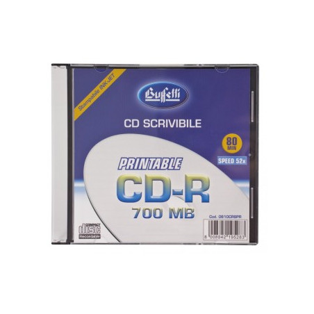 CD-R scrivibile - 700 MB - slim case - Stampabile inkjet