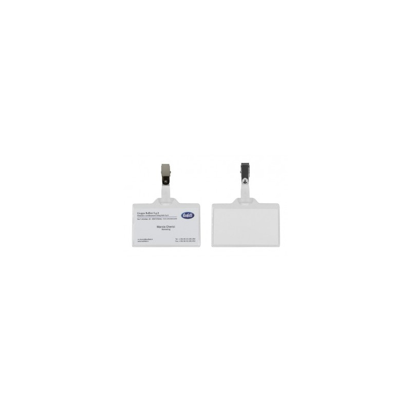 Portabadge con clip in metallo 50 Pz - 5,5x9 Cm