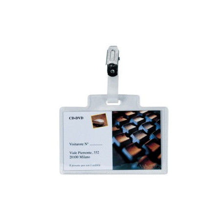 PortaBadge con Clip metallo Apurtura a Lato 6x9,5