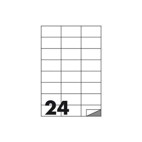 Etichette adesive in scatole da 500 fogli formato A4 - 70x37 mm - 12000 etichette