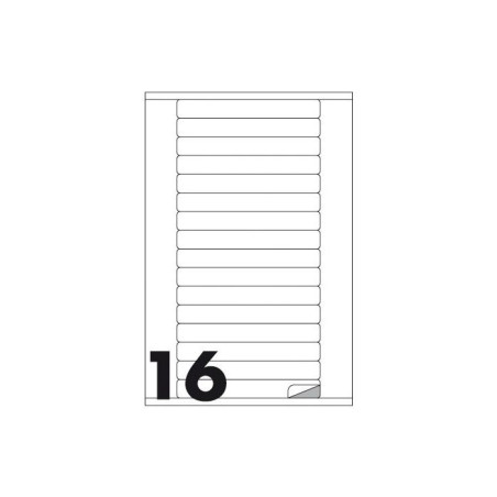 Etichette multifunzione conf. 100fg - F.to 145x17 N.1600 Ang.arrot