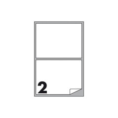 Etichette multifunzione - conf. 100 fogli - f.to 199,6x143,5 mm - angoli arrotondati con margine - Et. per foglio 2