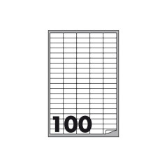 Etichette multifunzione - conf. 100 fogli - f.to 37x14 mm - angoli arrotondati con margine - etichette per foglio 100