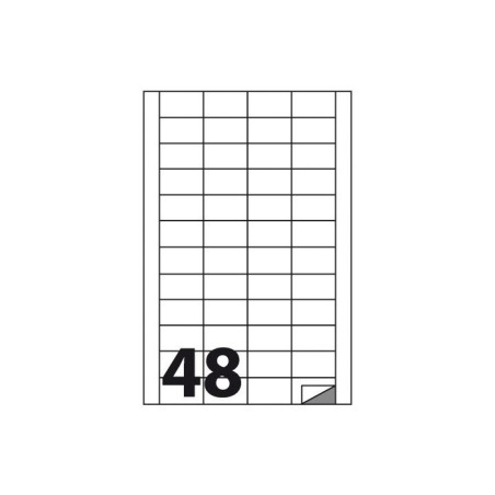 Etichette multifunzione - conf. 100 fogli - f.to 48x25 mm - angoli vivi con margine - n. etichette per foglio 48