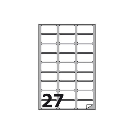 Etichette multifunzione - conf. 100 fogli - f.to 56x28 mm - angoli arrotondati con margine - etichette per foglio 27