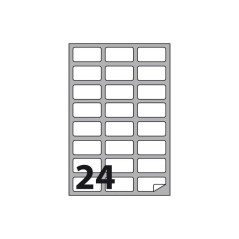 Etichette multifunzione - conf. 100 fogli - f.to 64x34 mm - angoli arrotondati con margine - n. etichette per foglio 24