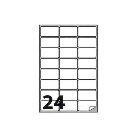 Etichette multifunzione - conf. 100 fogli - f.to 66x33,86 mm - angoli arrotondati con margine - etichette per foglio 24
