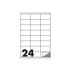 Etichette multifunzione - conf. 100 fogli - f.to 70x36 mm - angoli vivi con margine - n. etichette per foglio 24