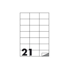 Etichette multifunzione - conf. 100 fogli - f.to 70x42 mm - angoli vivi senza margine - n. etichette per foglio 21