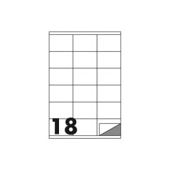 Etichette multifunzione - conf. 100 fogli - f.to 70x48 mm - angoli vivi con margine - n. etichette per foglio 18