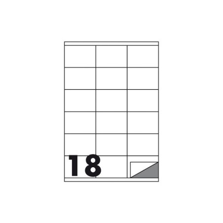 Etichette multifunzione - conf. 100 fogli - f.to 70x48 mm - angoli vivi con margine - n. etichette per foglio 18