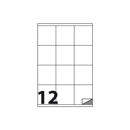 Etichette multifunzione - conf. 100 fogli - f.to 70x72 mm - angoli vivi con margine - n. etichette per foglio 12