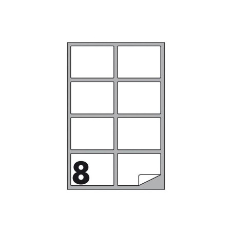 Etichette multifunzione - conf. 100 fogli - f.to 99,1x67,7 mm - angoli arrotondati con margine - etichette per foglio 8