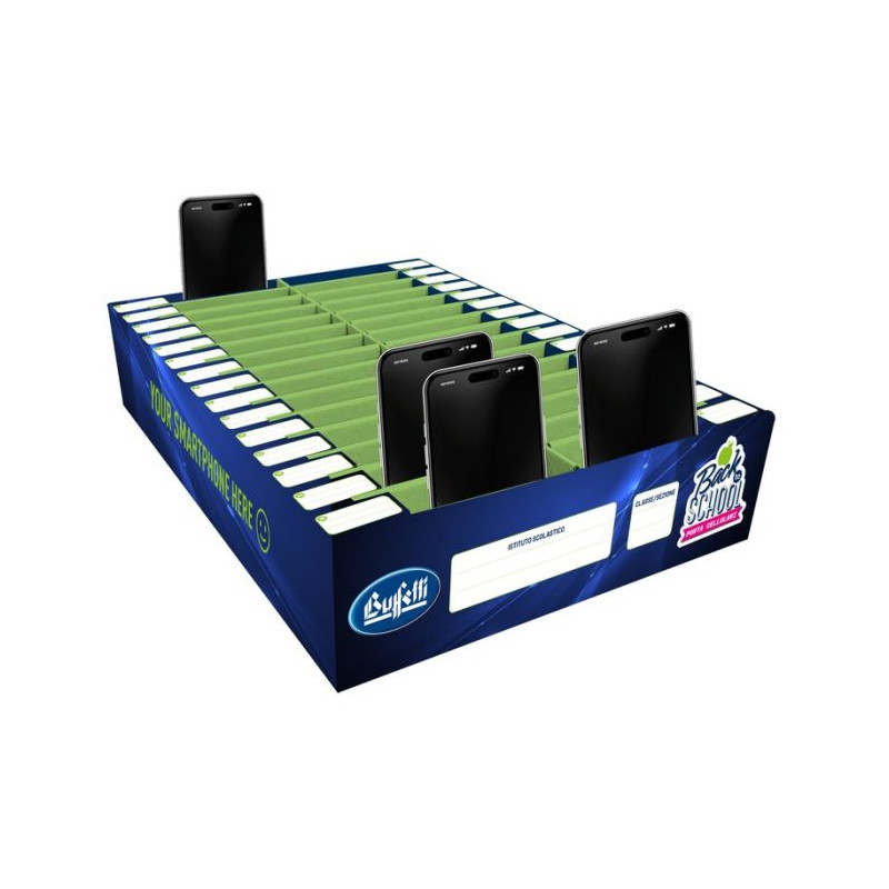 Contenitore per Cellulari in Cartone - 30 Alloggiamenti Scuola -26,5x38,5x8 Cm