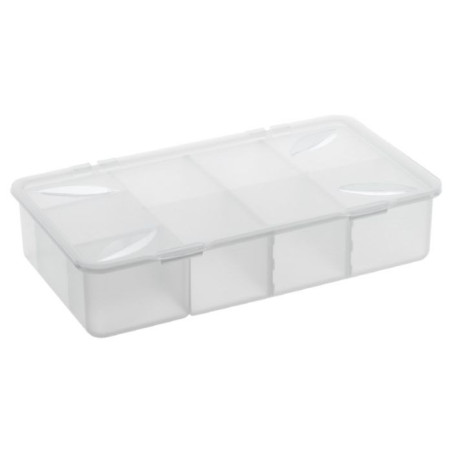 Scatola Snappy porta minuterie - 2 divisori fissi e 6 removibili - bianco