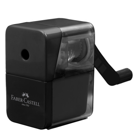 Temperamatite con Manovella 1 Foro con Serbatoio. Colore Nero
