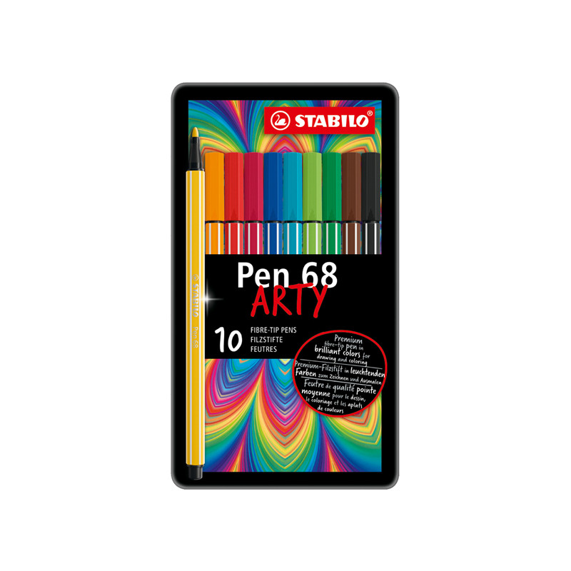 Pennarelli Pen 68 in Scatola di Metallo - Colori Assortiti