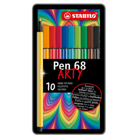 Pennarelli Pen 68 in Scatola di Metallo - Colori Assortiti
