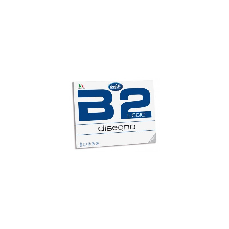 Blocco Disegno B2 Liscio 33x48 110 G - collato Lato Lungo