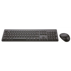 Set Tastiera e Mouse wireless con tasti ergonomici - nero