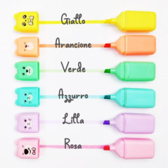 Astuccio 6 Evidenziatori Animaletti Linea Fantasyland