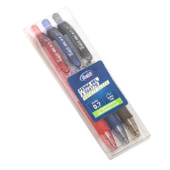 Set 3 Penne Gel a Scatto 0.7 mm 1 Nero, 1 Blu, 1 Rosso