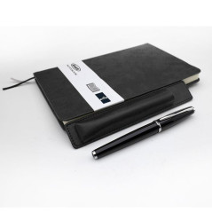 Notebook a Righe in Kit con Penna Roller Identity Nero - Tratto Medio
