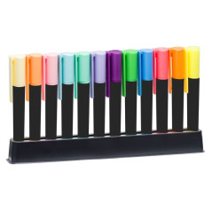 Set 12 Evidenziatori Fluo + Pastello - 6 colori fluo + 6 colori pastello assortiti