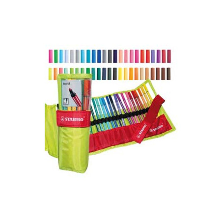 Rollerset verde 25 Pennarelli Pen 68 - Colori Assortiti